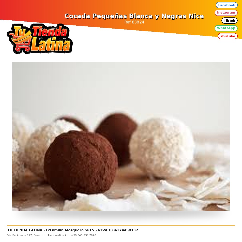 Cocada Pequeñas Blanca y Negras Nice