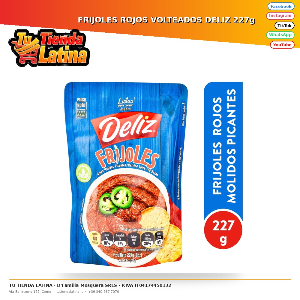 FRIJOLES ROJOS VOLTEADOS DELIZ 227g