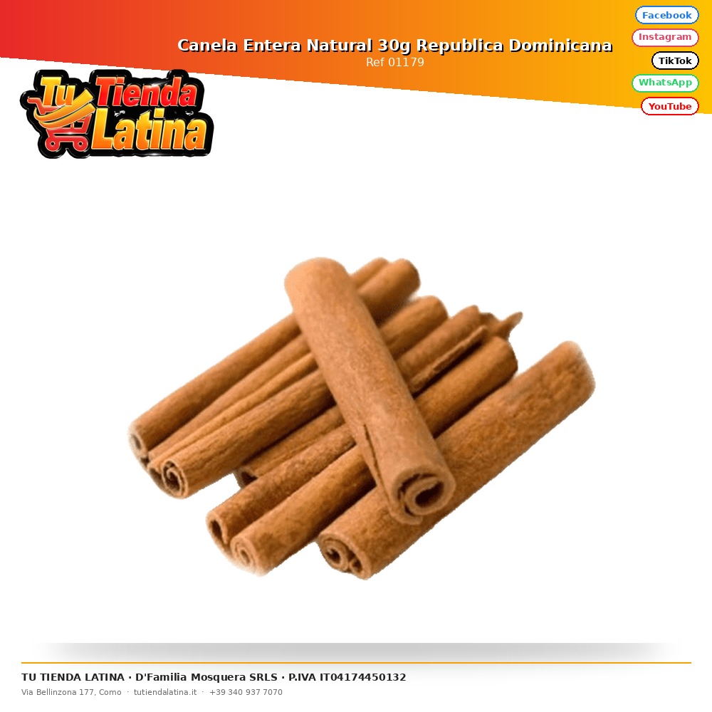 Canela Entera Natural 30g Republica Dominicana