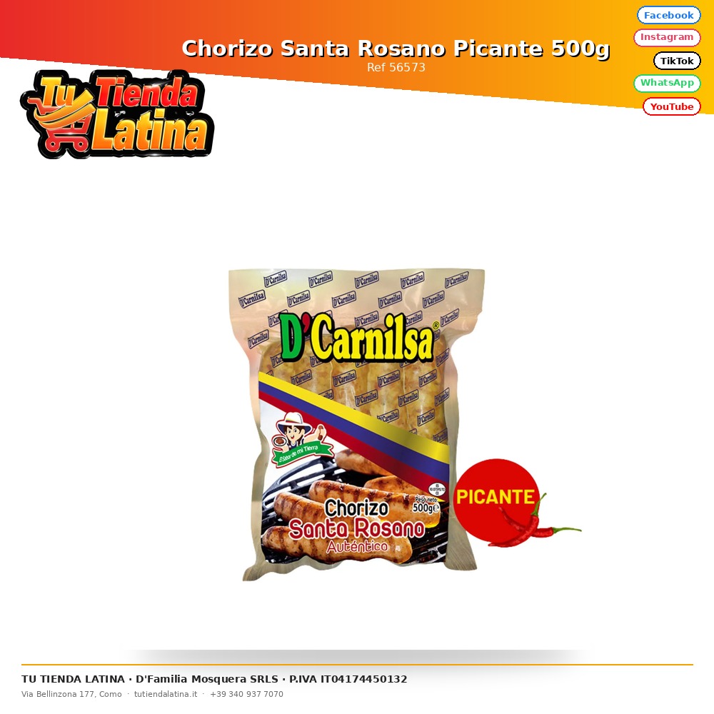 Chorizo Santa Rosano Picante 500g