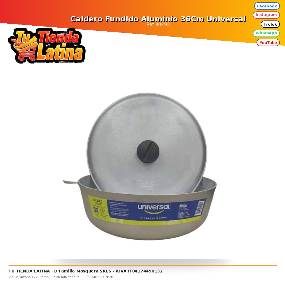 Caldero Fundido Aluminio 36Cm Universal