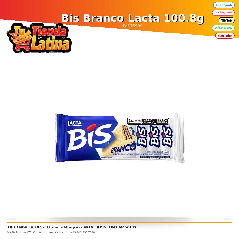Bis Branco Lacta 100.8g