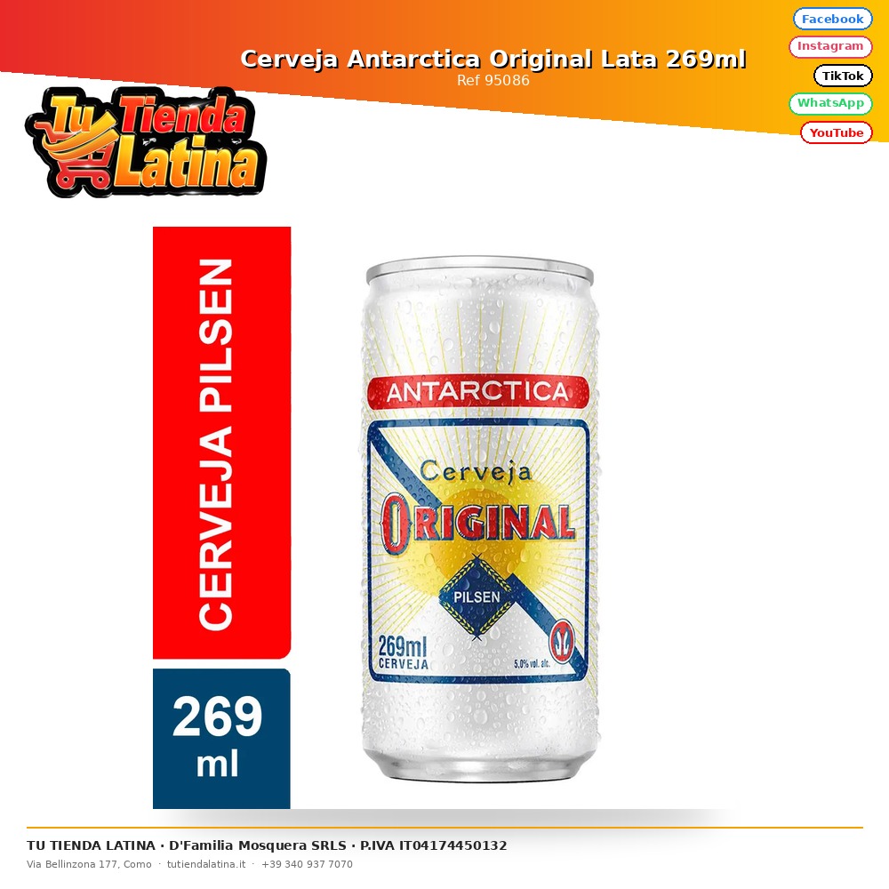 Cerveja Antarctica Original Lata 269ml