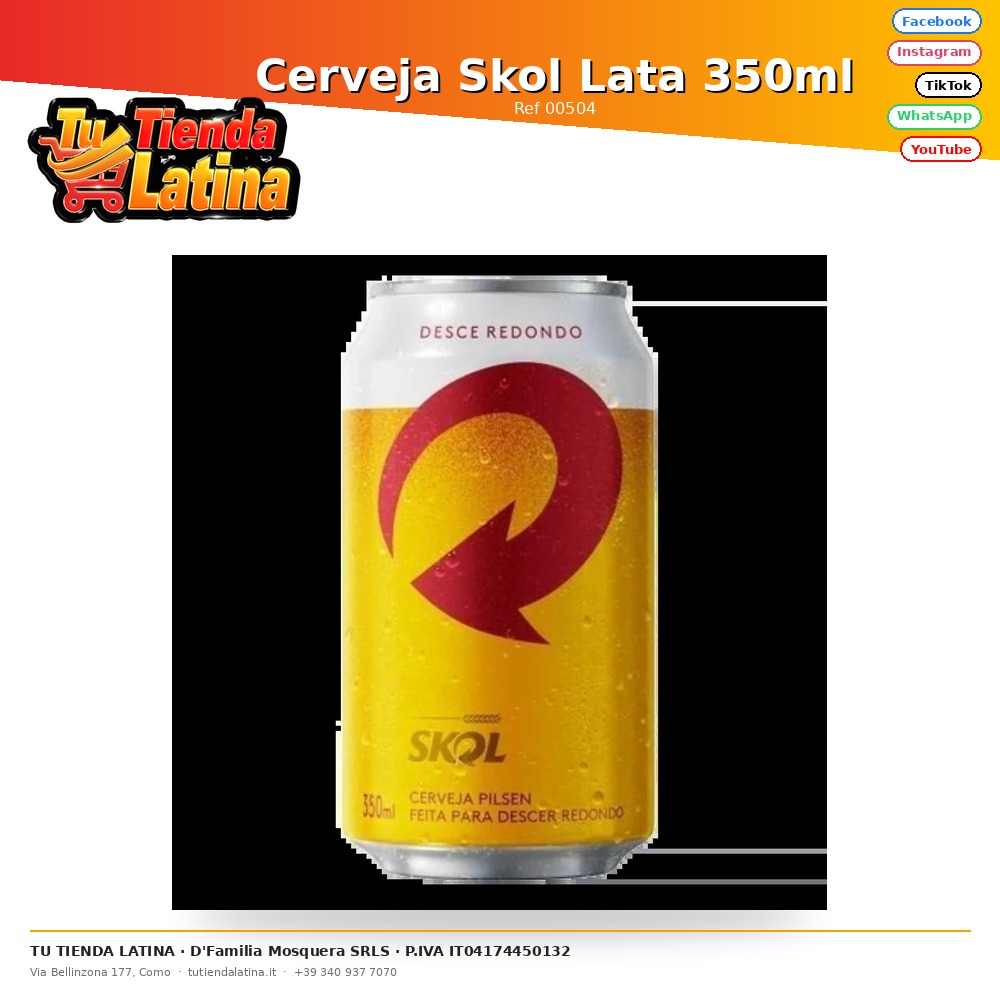 Cerveja Skol Lata 350ml