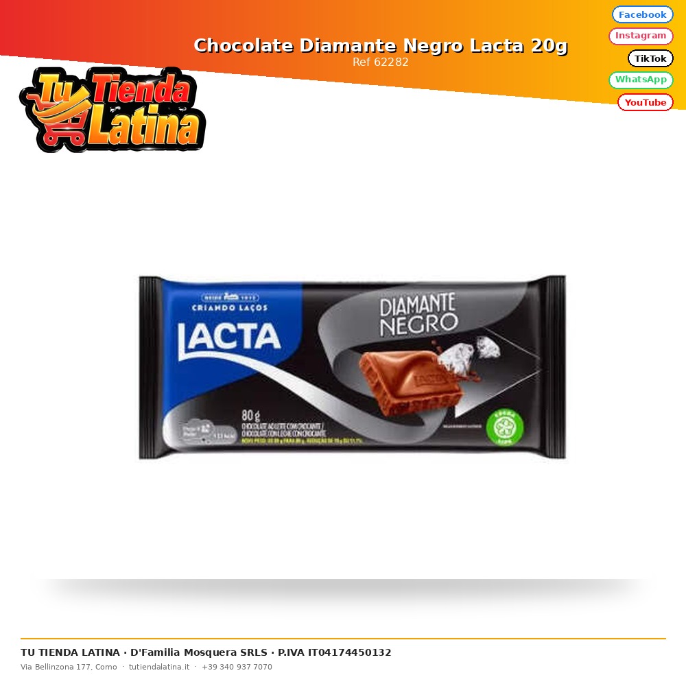 Chocolate Diamante Negro Lacta 20g
