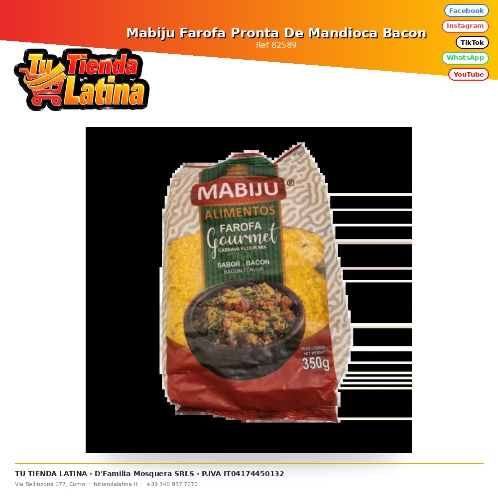 Mabiju Farofa Pronta De Mandioca Bacon