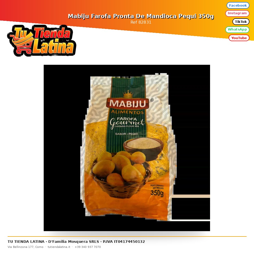 Mabiju Farofa Pronta De Mandioca Pequi 350g