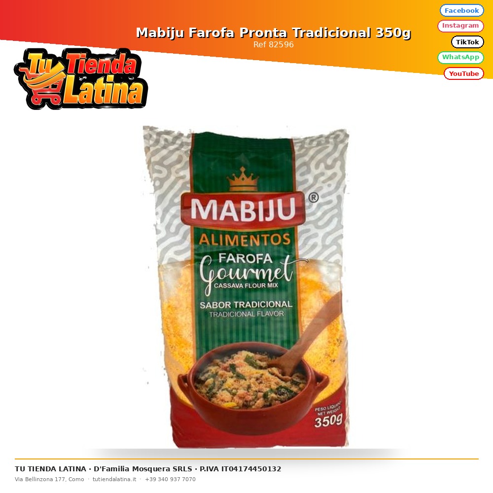 Mabiju Farofa Pronta Tradicional 350g