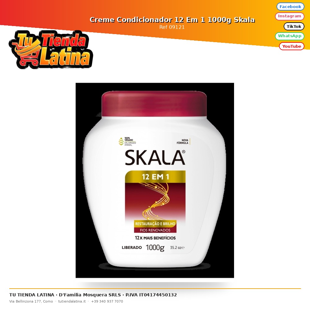 Creme Condicionador 12 Em 1 1000g Skala