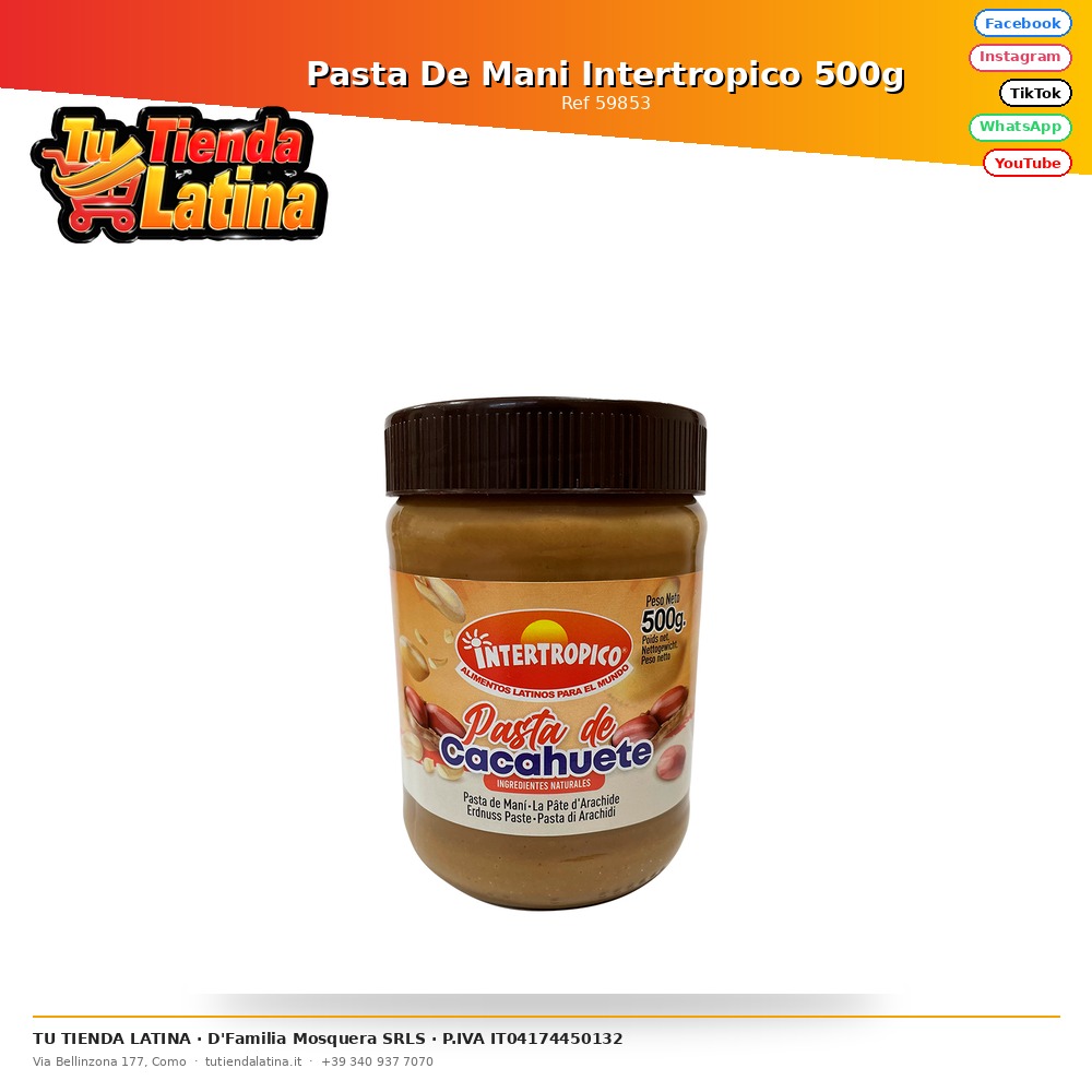 Pasta De Mani Intertropico 500g