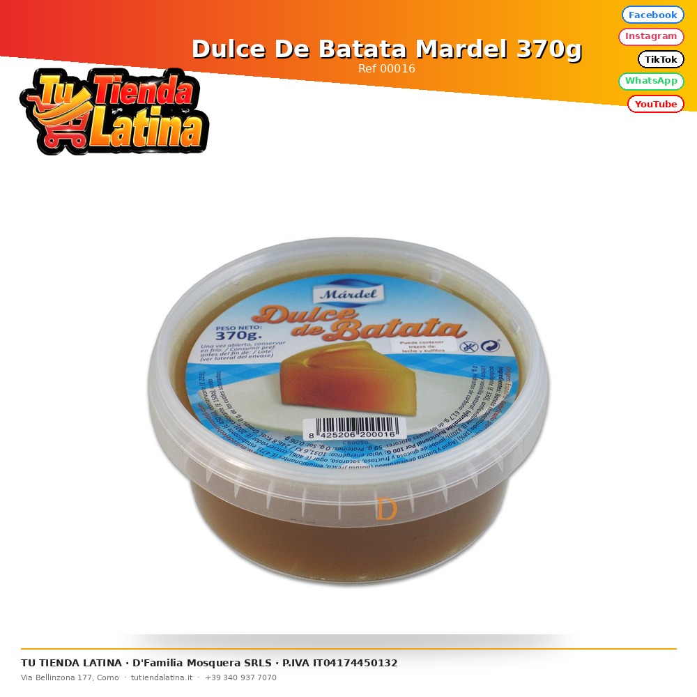 Dulce De Batata Mardel 370g