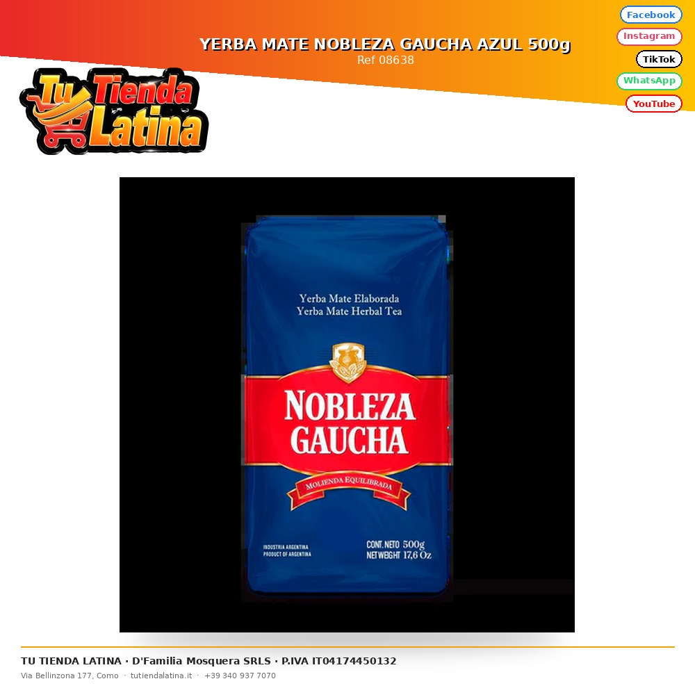 YERBA MATE NOBLEZA GAUCHA AZUL 500g