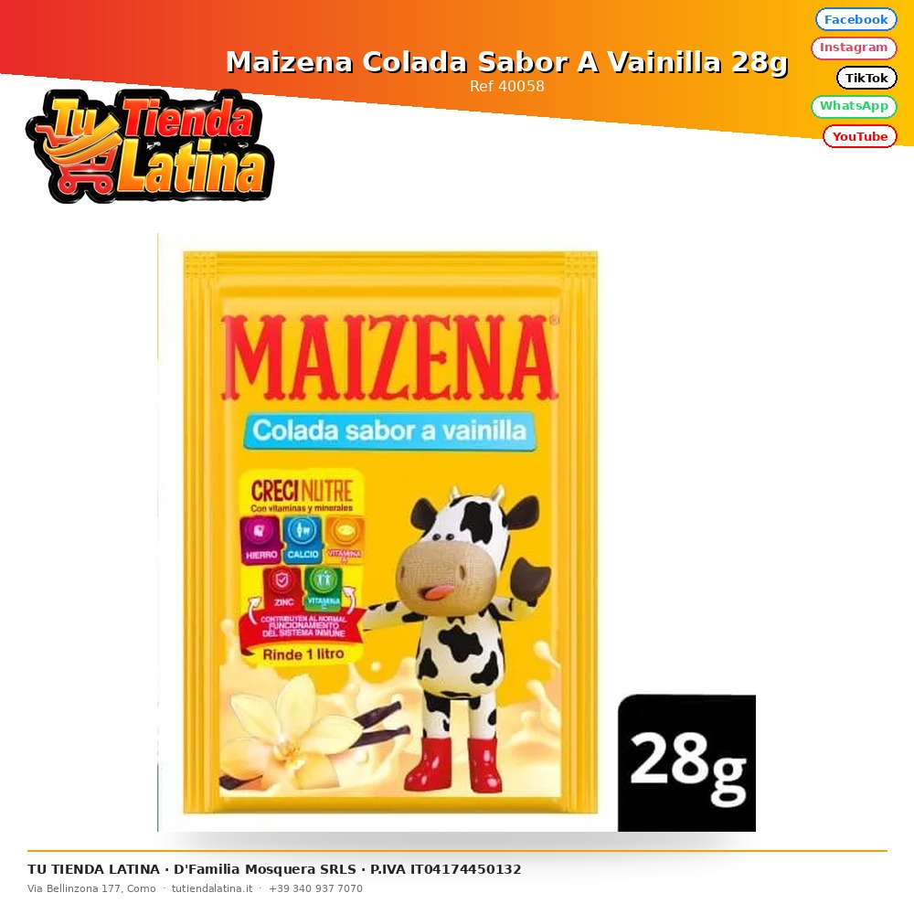 Maizena Colada Sabor A Vainilla 28g