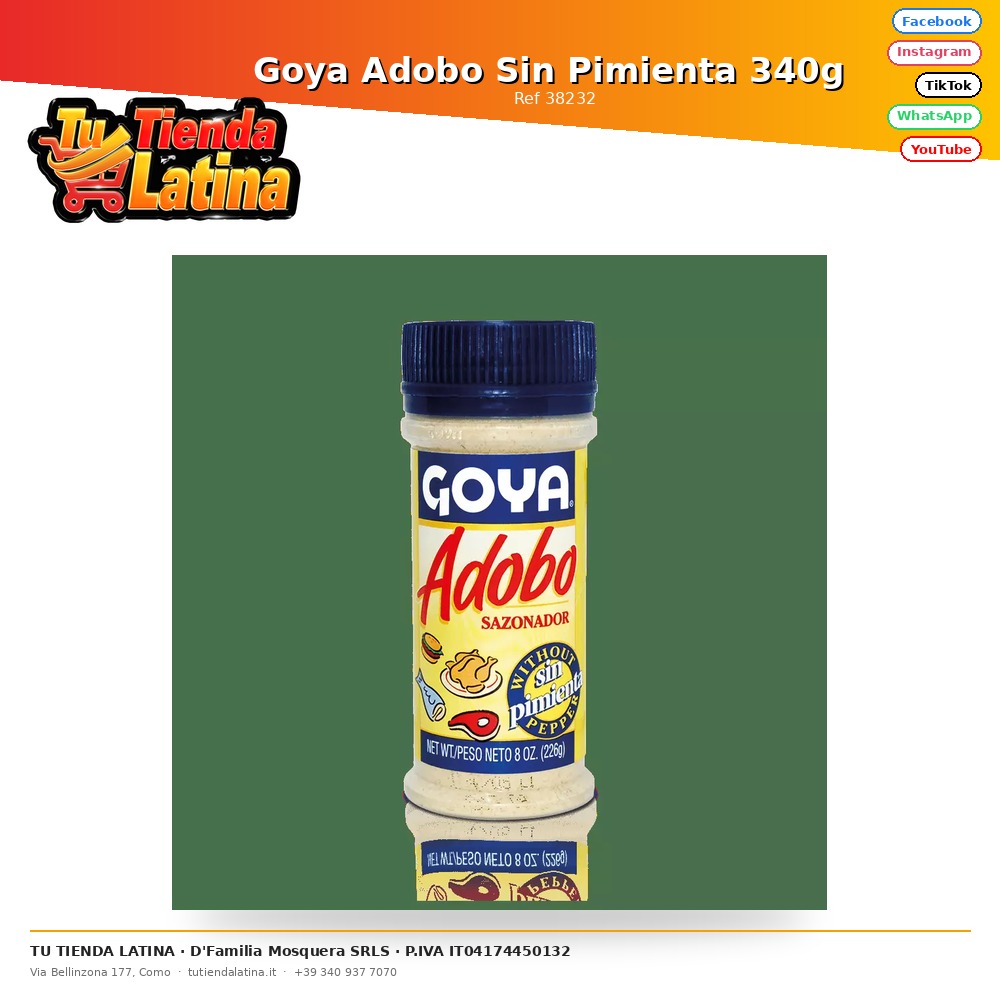 Goya Adobo Sin Pimienta 340g 