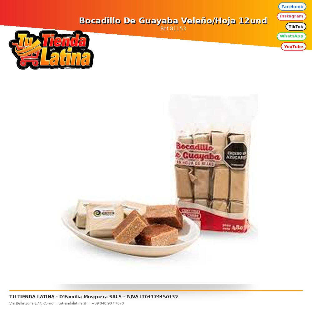 Bocadillo De Guayaba Veleño/Hoja 12und