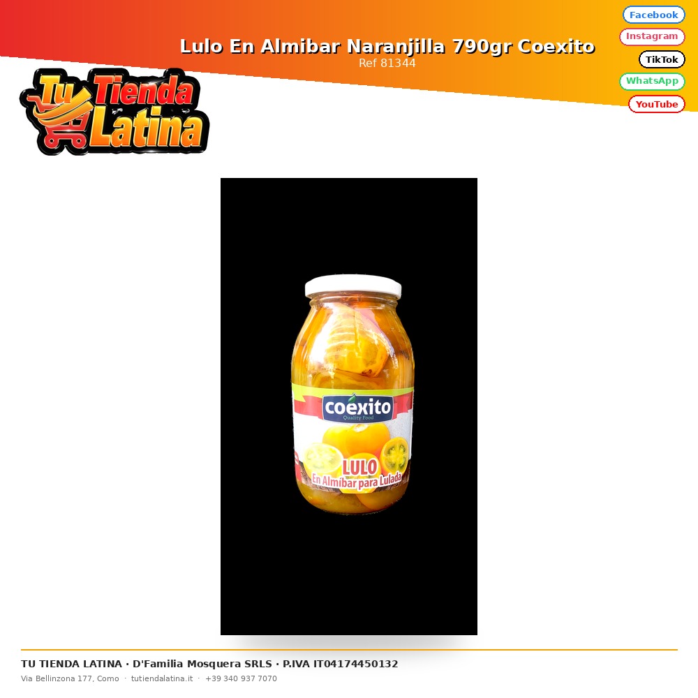 Lulo En Almibar Naranjilla 790gr Coexito