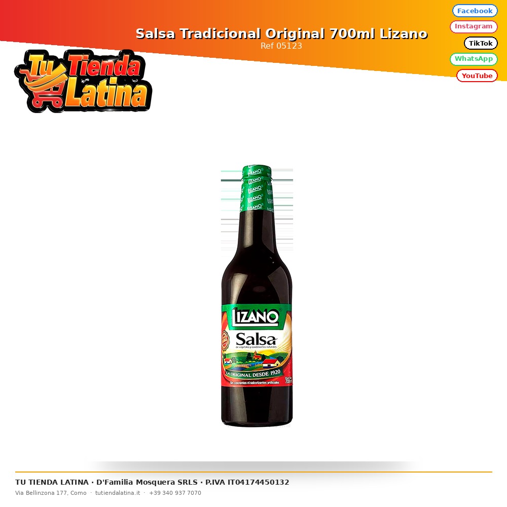 Salsa Tradicional Original 700ml Lizano
