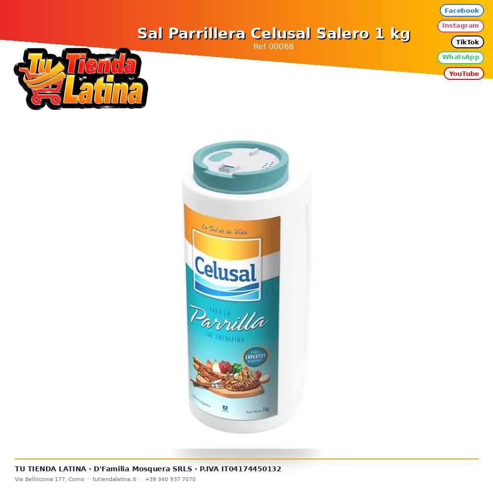 Sal Parrillera Celusal Salero 1 kg