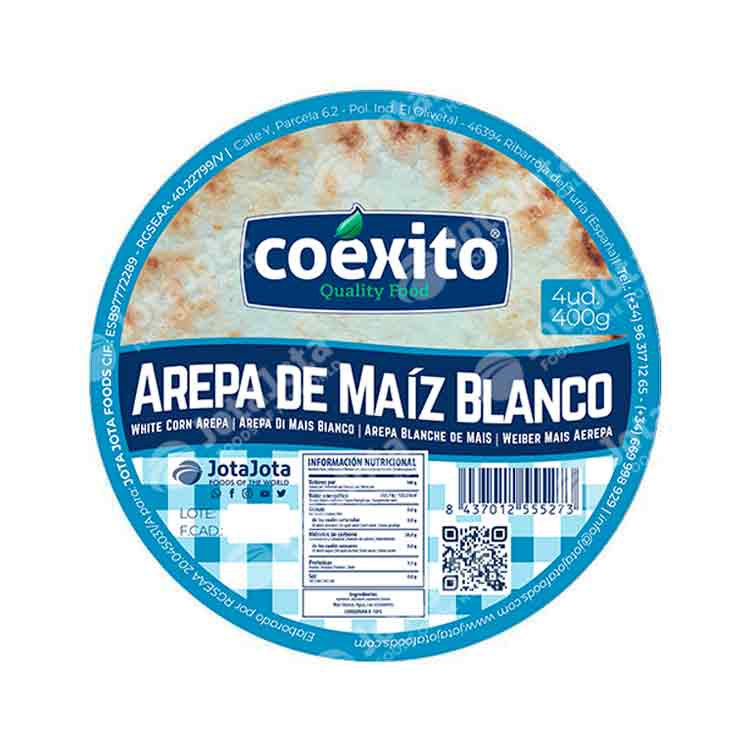 AREPA MAIZ BLANCO CONGELADA 5ud 450gr COEXITO
