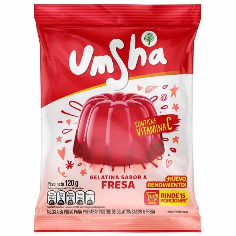 GELATINA SABOR A FRESA UMSHA 120g C24U