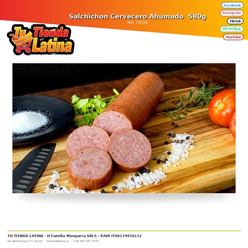 [75020] Salchichon Cervecero Ahumado  580g