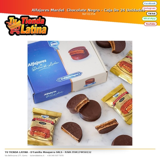 [01354] Alfajores Mardel  Chocolate Negro – Caja De 24 Unidades 
